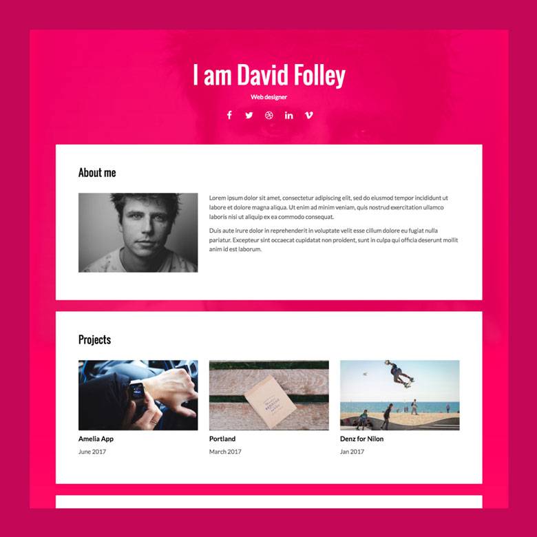 free simple css template for personal website