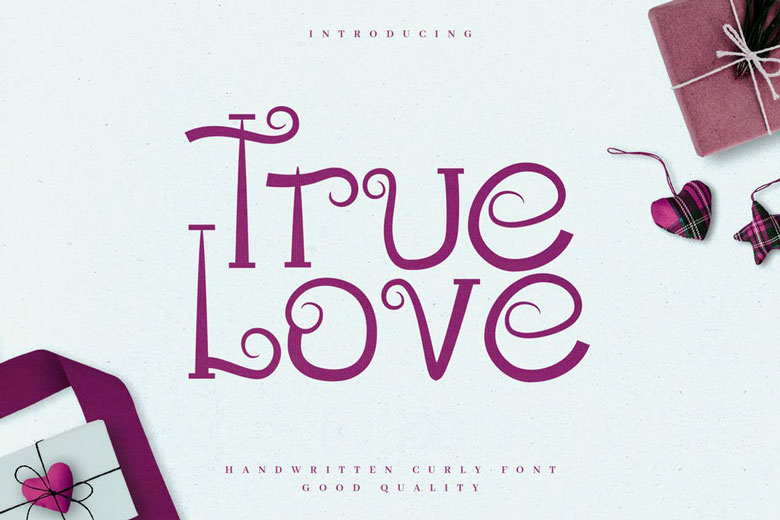 True Love Curly Valentine Font