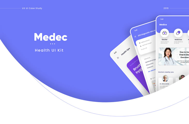 Free Medec Health App UI Kit