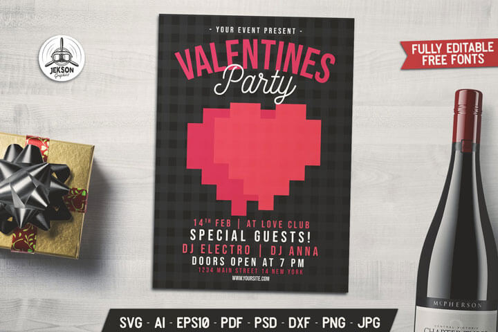 Valentines Party Invitation Card