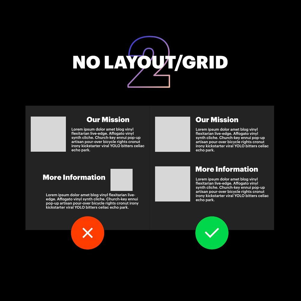 No layout and grid in design
