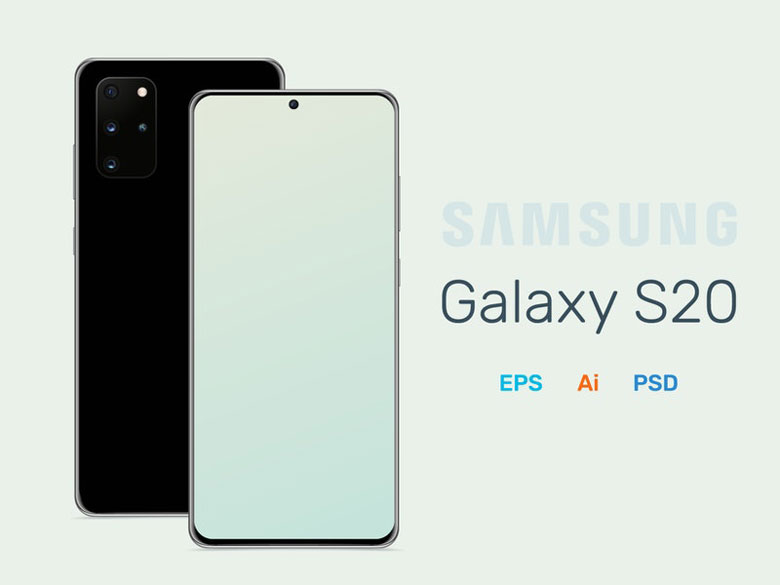 Samsung Galaxy S20 Mockup Template