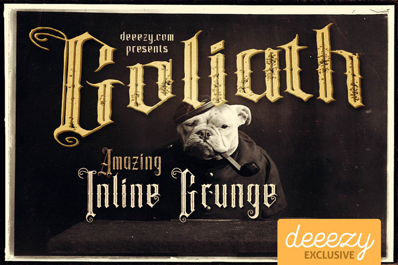 Goliath Inline Grunge Font