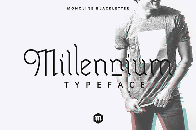 Monoline Blackletter Typeface Font