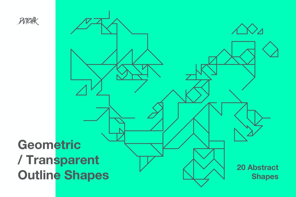 Geometric Transparent Outline Shapes