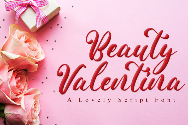 Beauty Valentina Beautiful Valentine Script Font