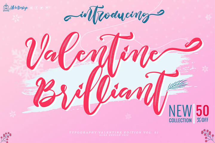 Valentine Brilliant Modern Valentine Script Font