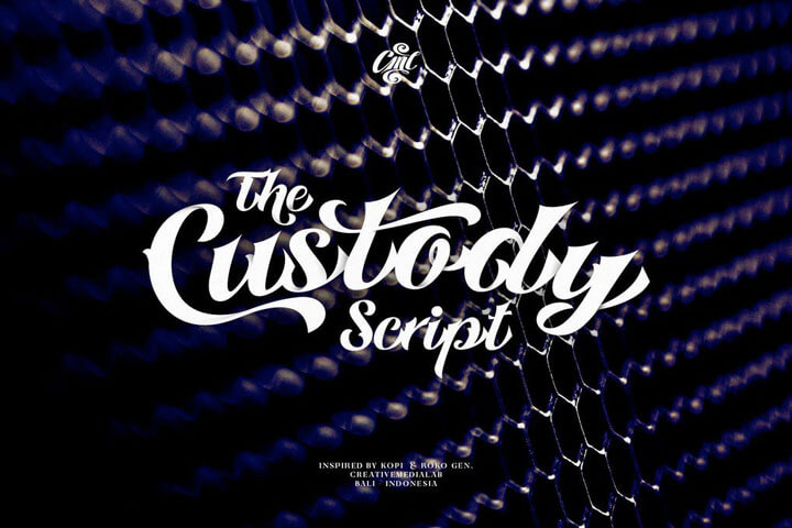 Custody Script Modern Gothic Script Tattoo Font