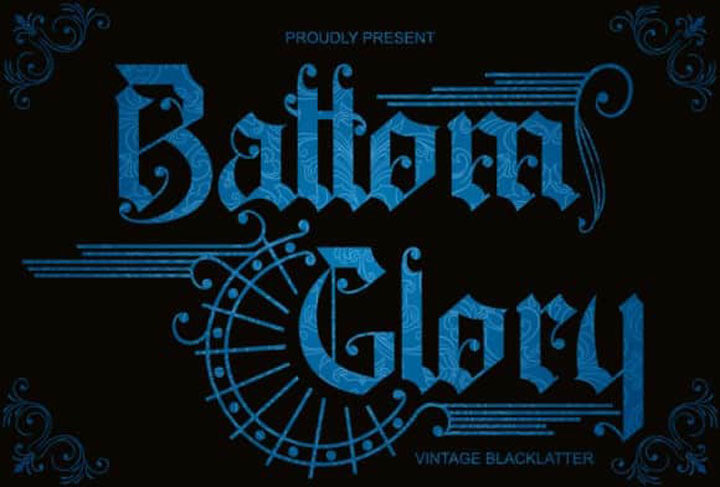 Battom Glory Vintage Blackletter Tattoo Font