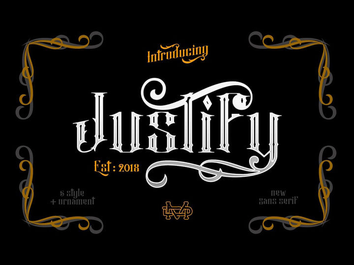 Justify Layered Tattoo Font