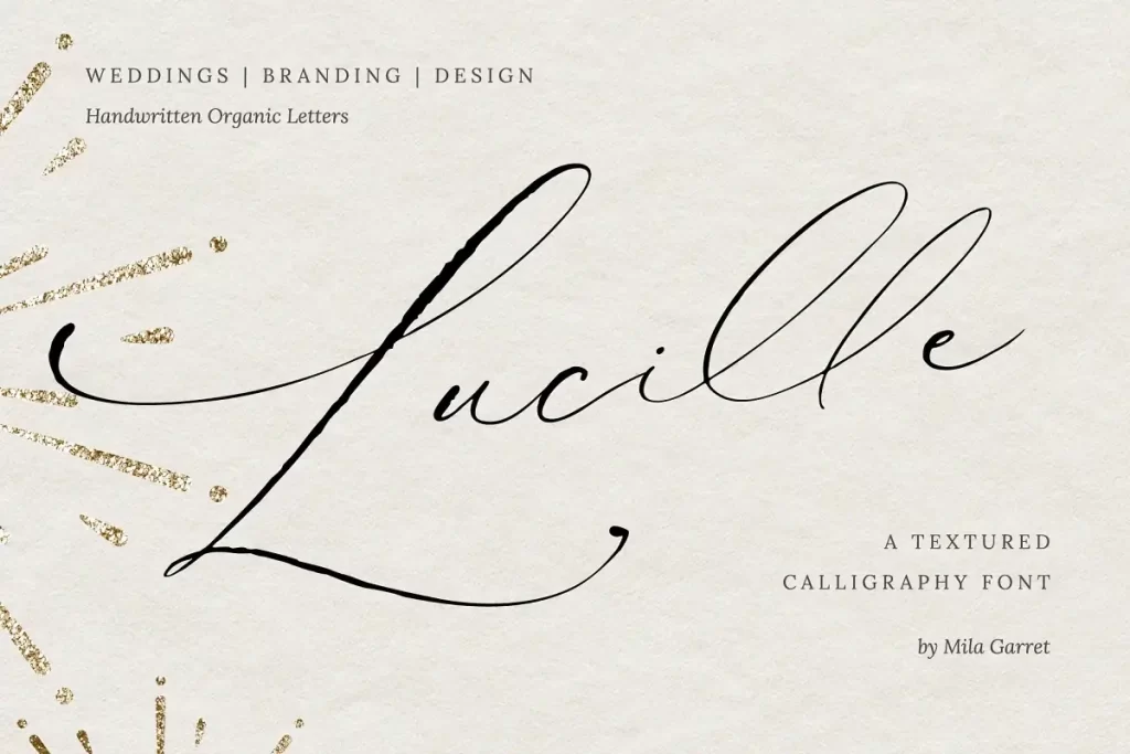 Lucille - Textured Wedding Calligraphy Font