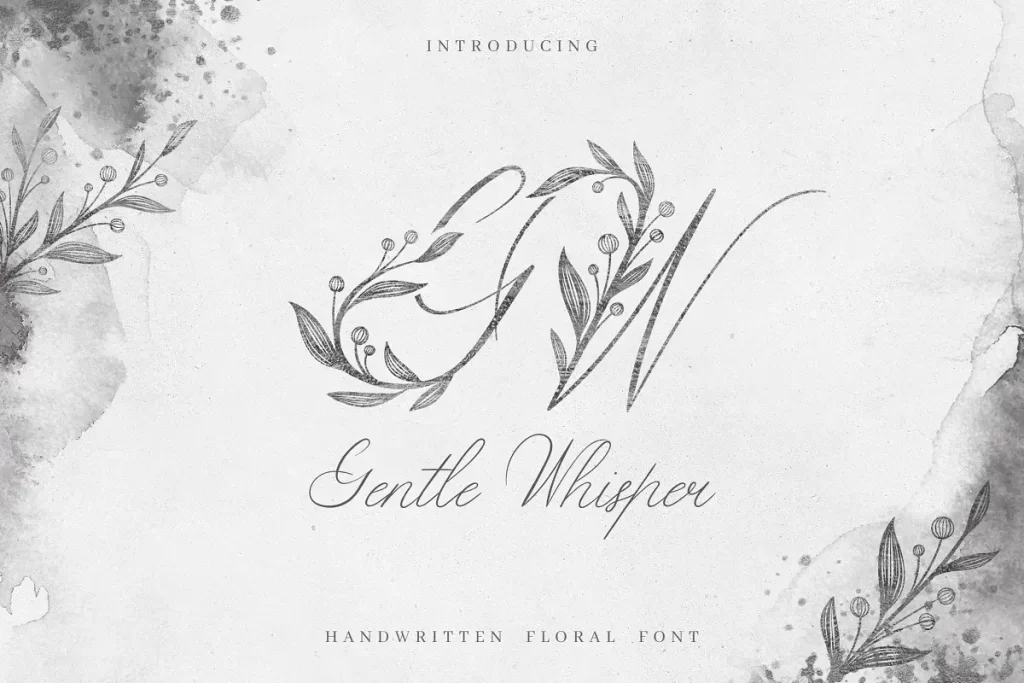 Gentle Whisper - Floral Wedding Font