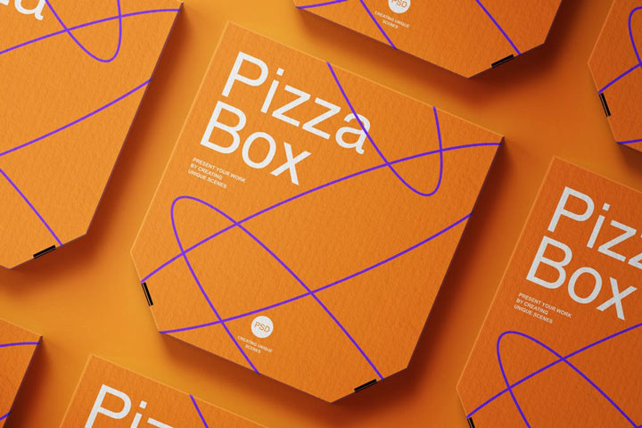 Pizza Box Package Mockup