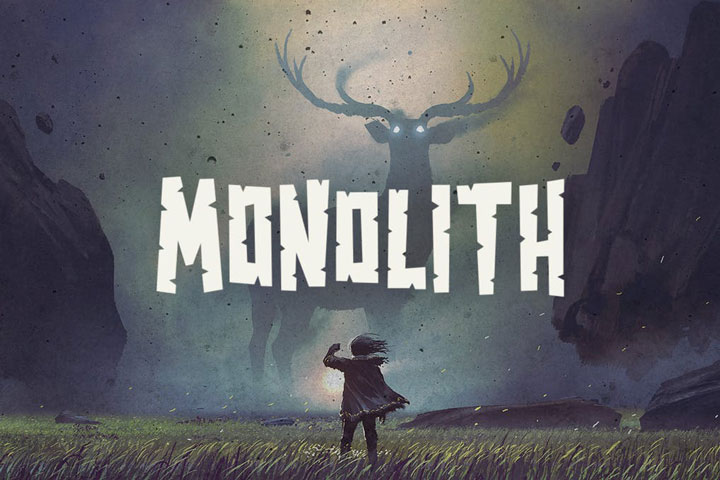 Monolith Typeface – Chipped Movie Font