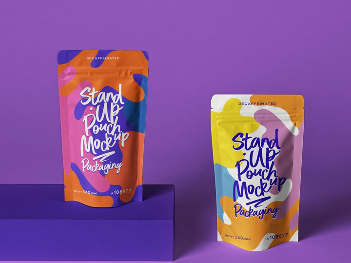 Free Stand Up Pouch Packaging Mockup