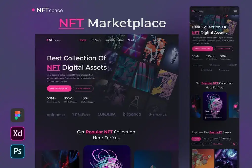 NFTSpace - NFT Marketplace Landing Page