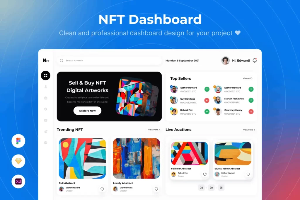 NFT Dashboard Clean UI Kits Template