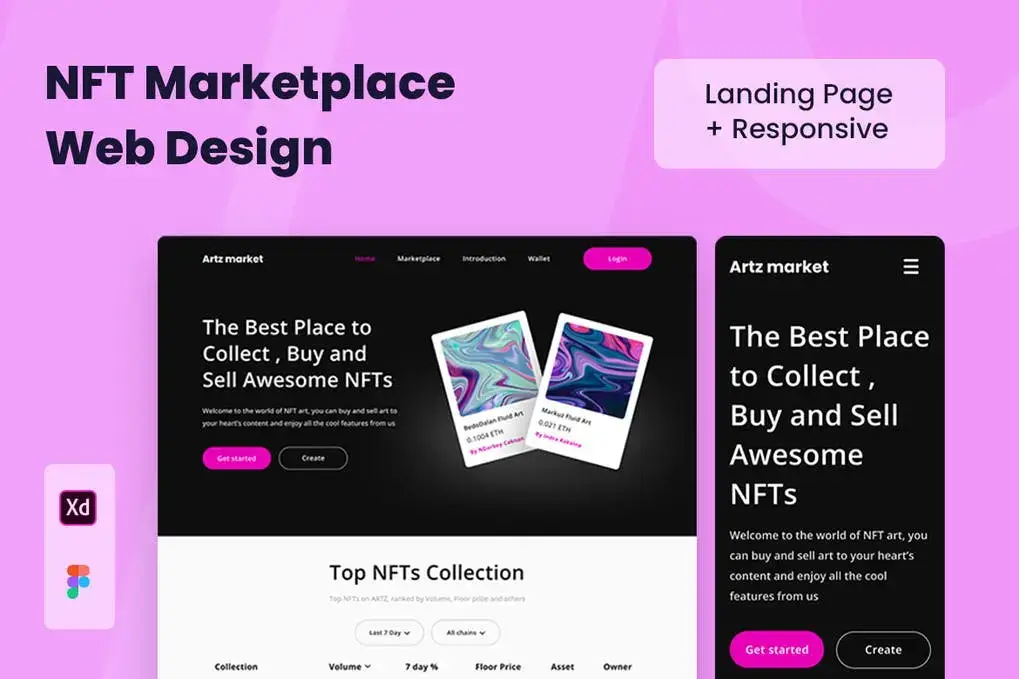 NFT Marketplace Web Design Template