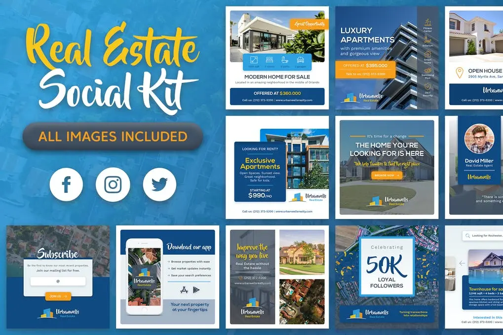 Real Estate Social Media Branding Kit Template
