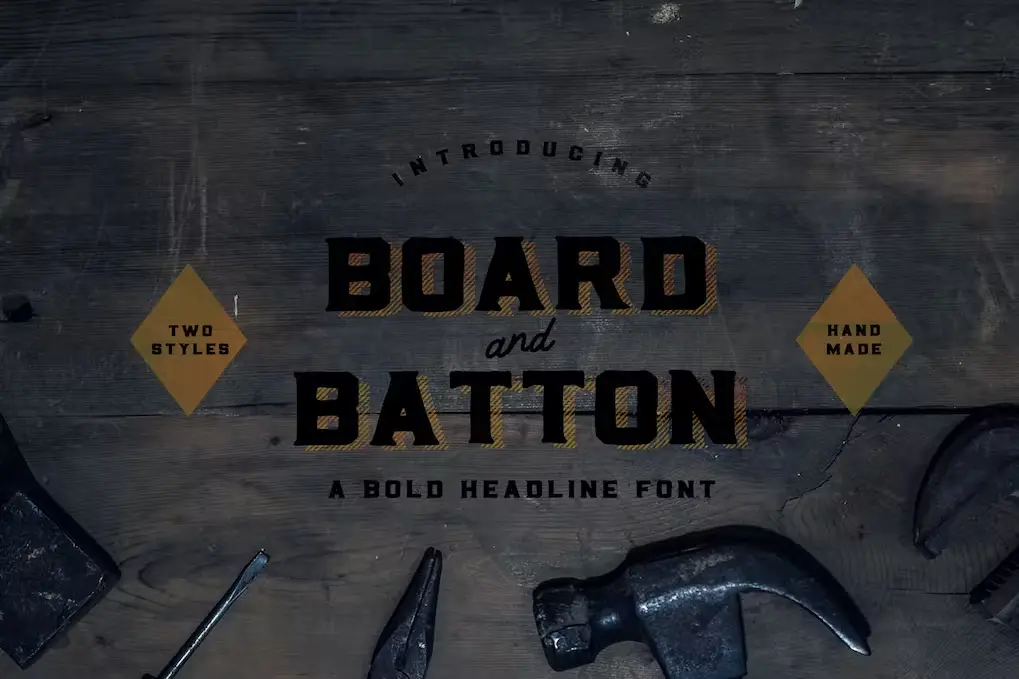 Board & Batton Hand Crafted Rugged Font