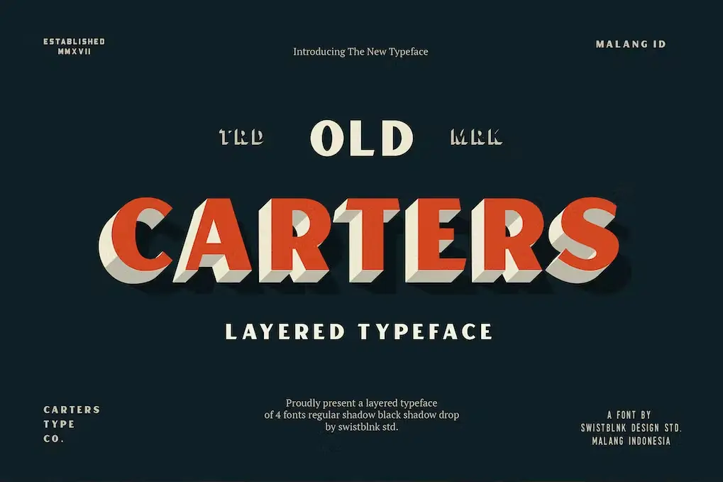 Carter Layered Old Retro Signage Font