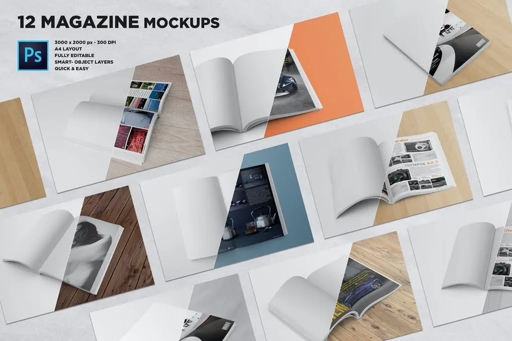 Realistic Magazine PSD Mockups