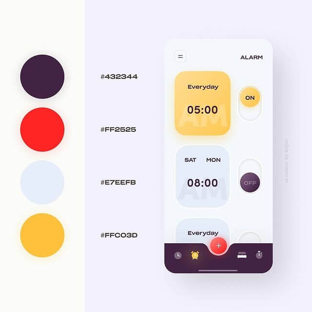 Alarm App Color Scheme