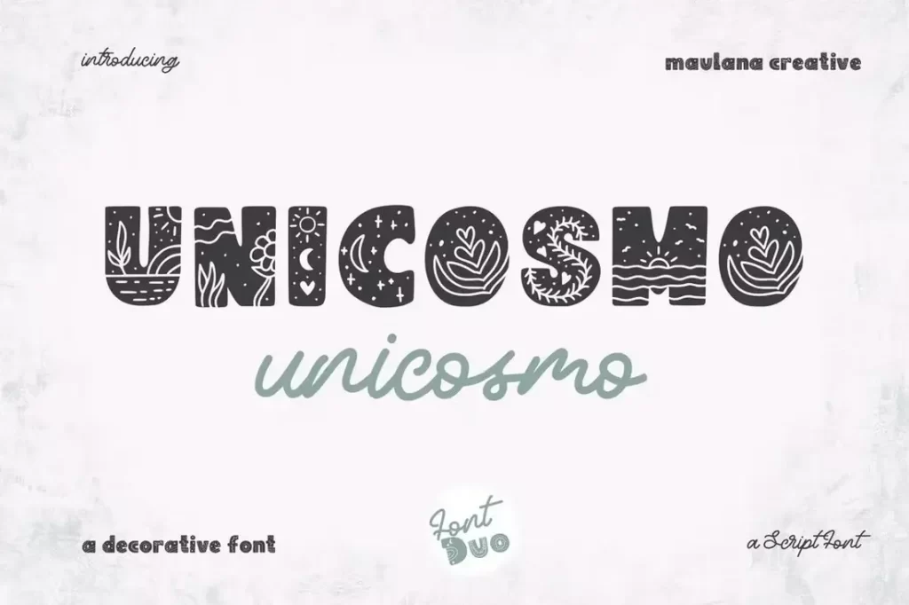 Unicosmo Procreate Decorative Sans Font Duo