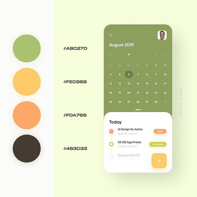 Calendar App Color Palette