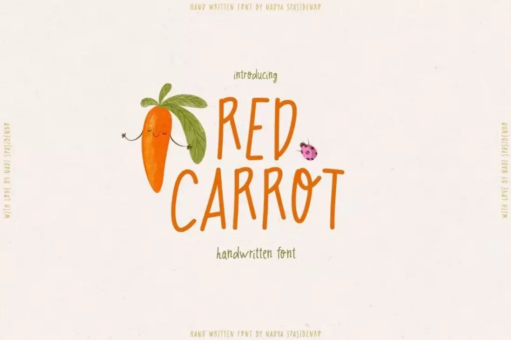 Red Carrot - PlayFul Procreate Font