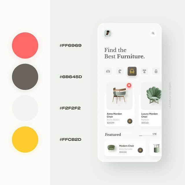Furniture App Design Color Palette