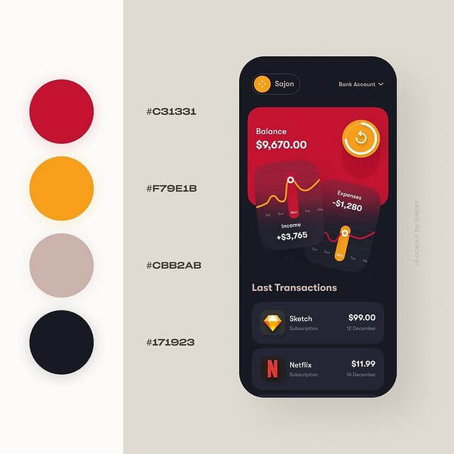 Transaction App Color Palette