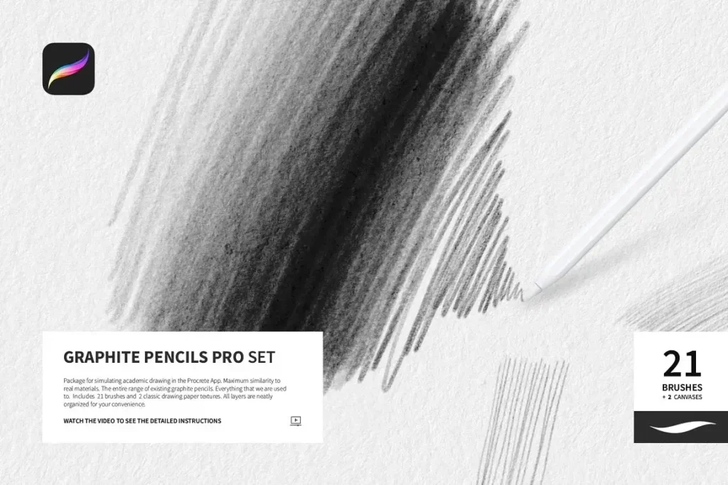 Graphite Pencil Brushes for Procreate