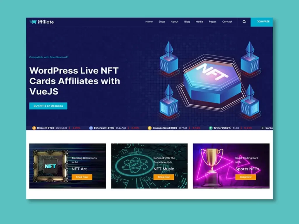 NFT Affiliates WordPress Theme
