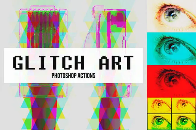free glitch art photoshop action