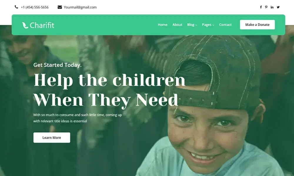 Free Bootstrap HTML5 Charity Website Template