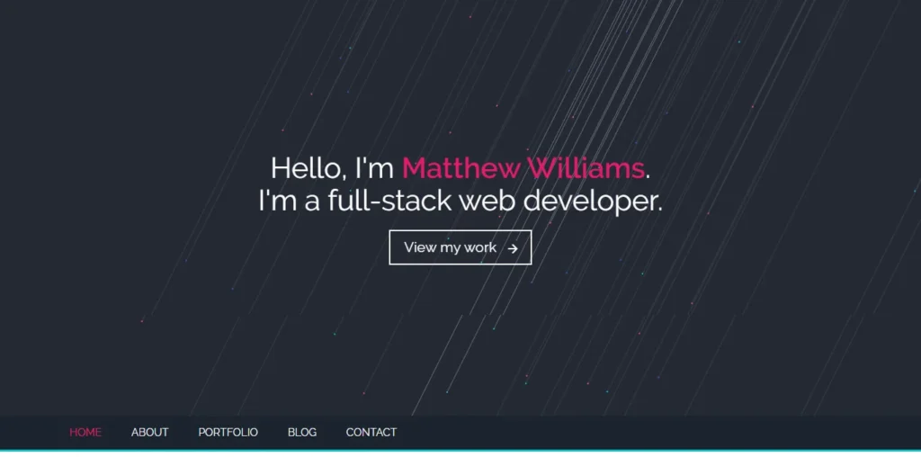 Matthew Williams Full Stack Web Developer Portfolio Website
