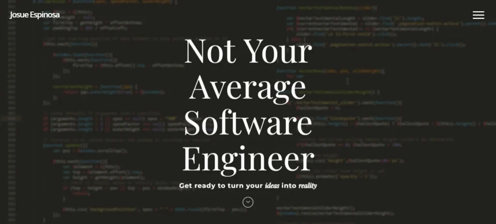 Josue Espinosa Not Your Average Software Engineer Portfolio Website