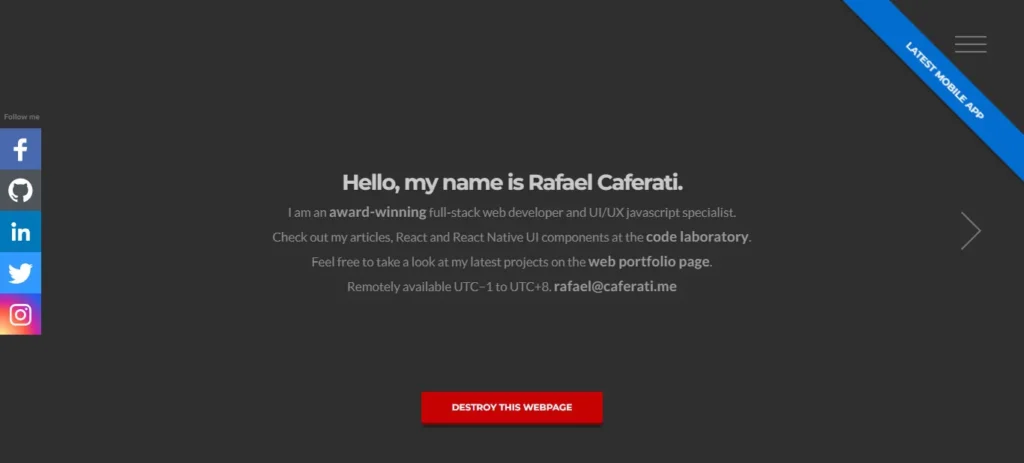 Rafael Caferati Award-Winning Full-Stack Web Developer Portfolio Website