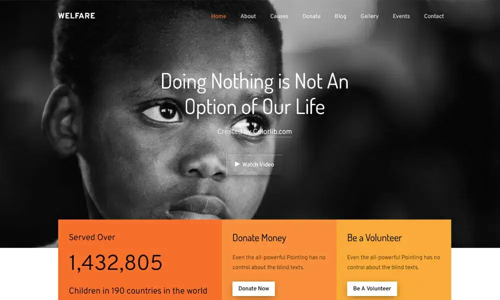 Free Bootstrap HTML5 NGO Organizations Website Template