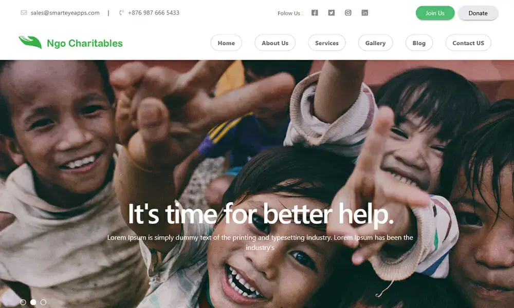 NGO Responsive HTML Website Template Free Download