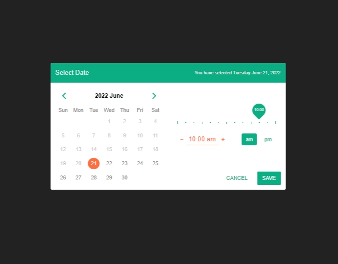 Advance Date and Time Picker Code Snippet