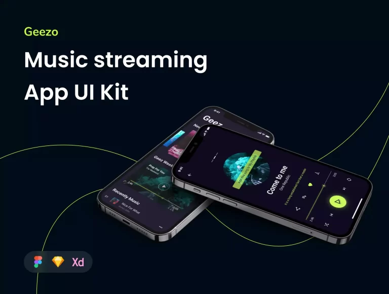 Adobe XD Free Music Streaming Mobile App UI Kit
