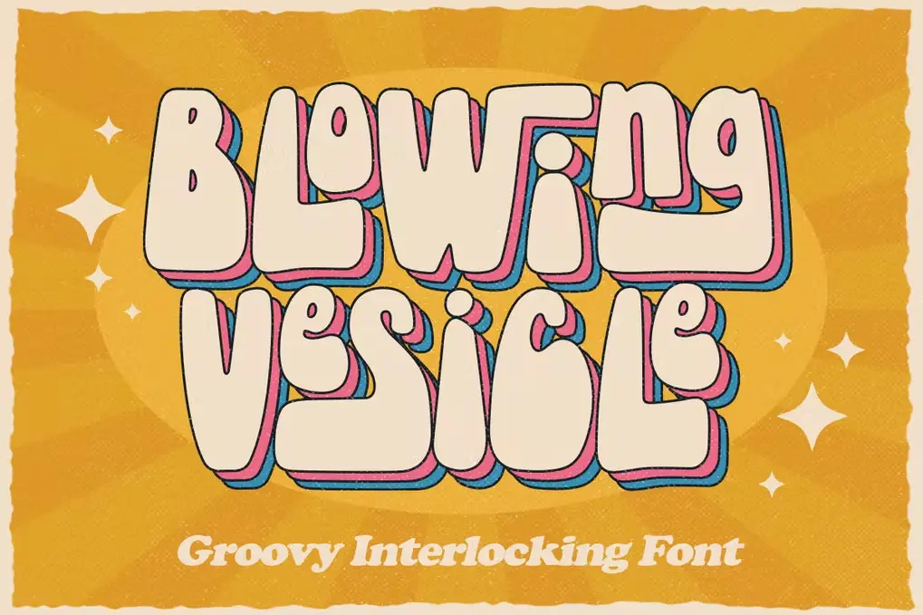 Bold Groovy Interlocking Font