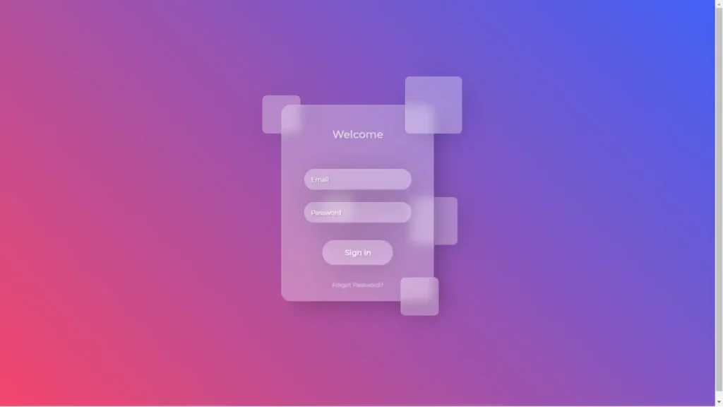 Glassmorphic CSS Sign-in Form