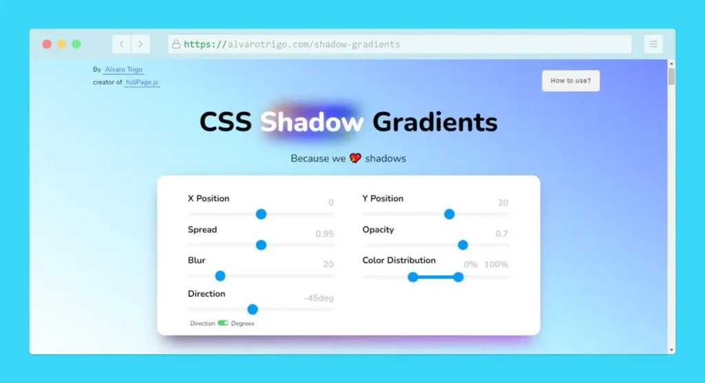 CSS Shadow Gradients Generator