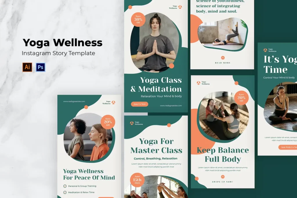 Yoga Wellness Instagram Story Templates