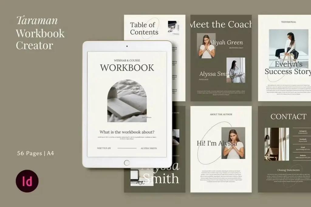 Workbook Creator Ebook Indesign Template