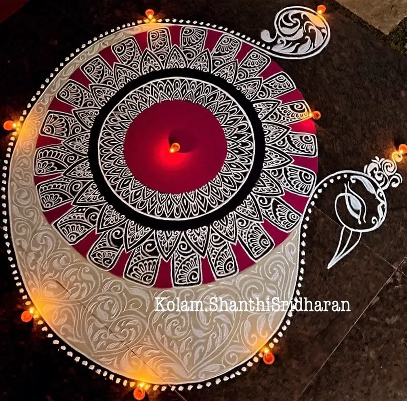 45+ Beautiful Diwali Rangoli & Kolam Designs By Shanthi Sridharan