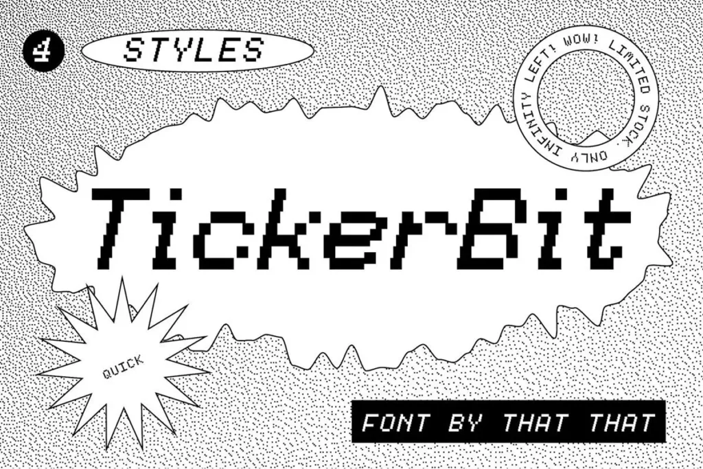 TickerBit - Retro Pixel Font